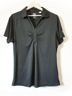 Cutter & Buck Black Sun Protection UPF 50+ Ruched Sports Tee XL
